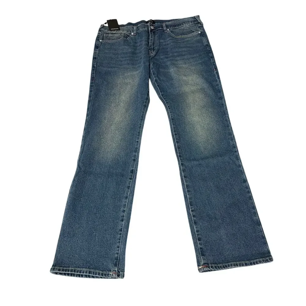 True Religion 700867 Ricky straight Jeans Med Toasted Cinnamon Wash Size 38 New
